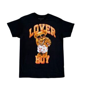 PacSun Lover Boy Black Tee with Bear Graphic